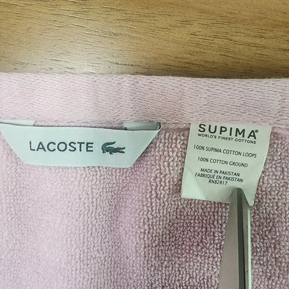Lacoste 3 Piece Towel Set In Pink 100% Supima Cotton Bath & Hand Towel Washcloth